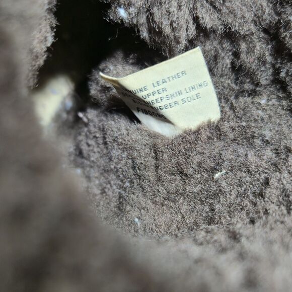 Ugg Bailey Womens Size 7 Brown Leather Sheepskin Button Round Toe Winter Boots - Picture 12 of 12